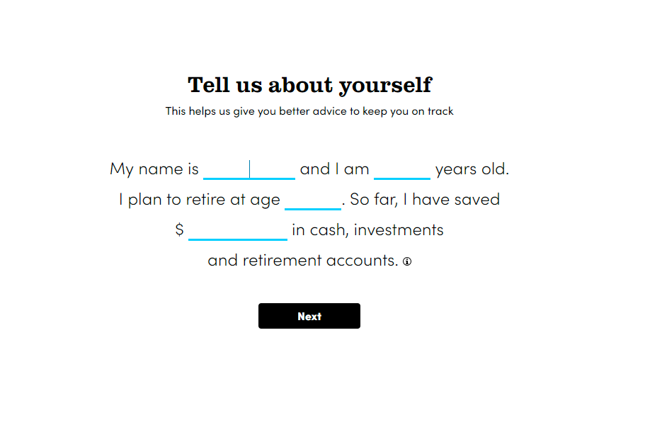 Tell Us About Yourself - Personal Capital