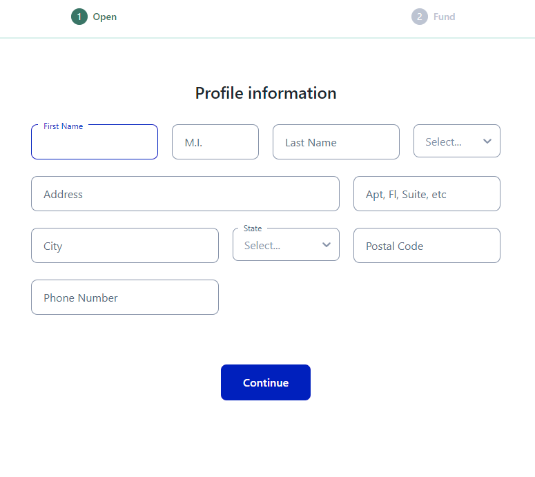 Input Your Profile M1 Finance