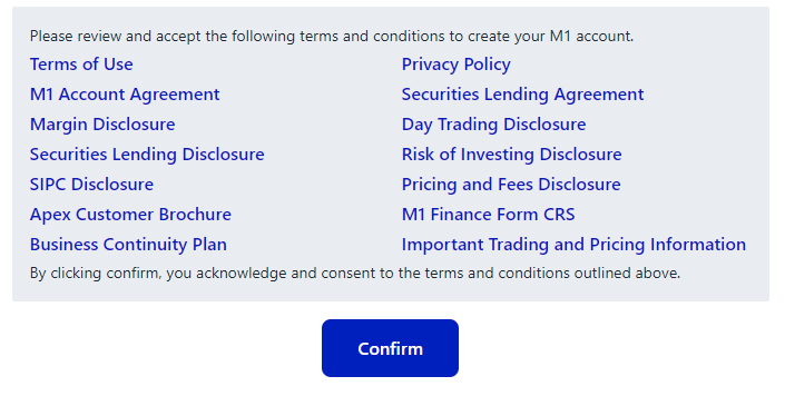 M1 Finance Disclosures and Documents