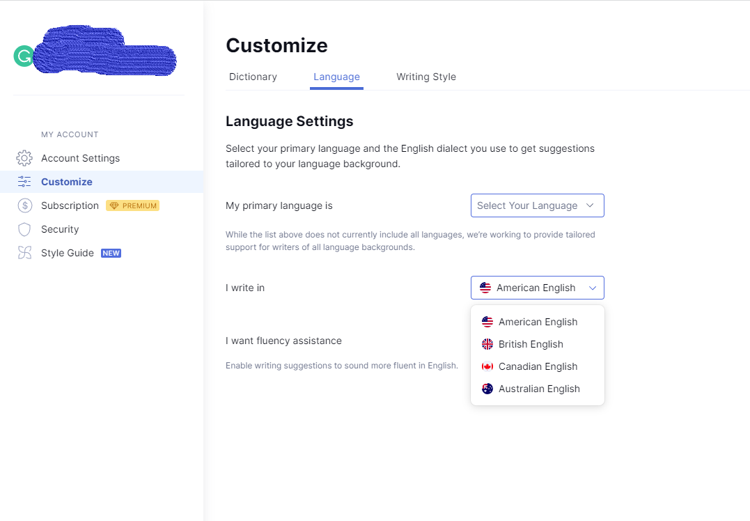 Grammarly Languages